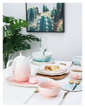 Load image into Gallery viewer, Pink blue ceramic tableware