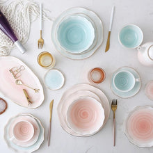 Load image into Gallery viewer, Pink blue ceramic tableware