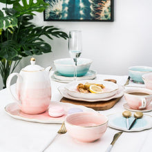 Load image into Gallery viewer, Pink blue ceramic tableware