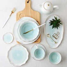 Load image into Gallery viewer, Pink blue ceramic tableware