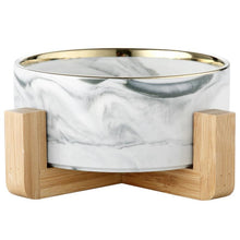 Load image into Gallery viewer, Marble bamboo shelf bowl