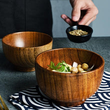 Load image into Gallery viewer, Japanese style wooden salad bowl